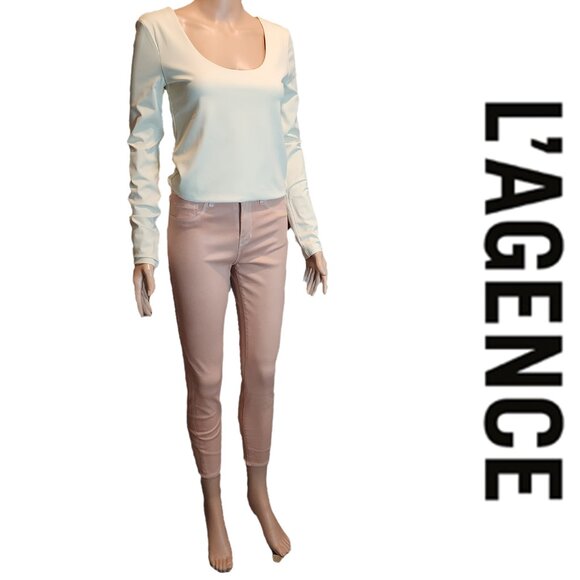 L'AGENCE Margot High-Rise Skinny Jean NWT Pink Size 26 - Picture 1 of 11